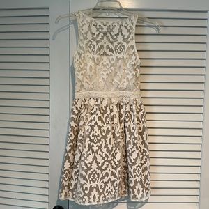 Gianni Bini GB Fit & Flare White Lace Overlay Dress